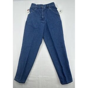 VTG 80s Woolrich Jeans Women's 6 Denim Plaid Flannel Lined High Rise Tapered New